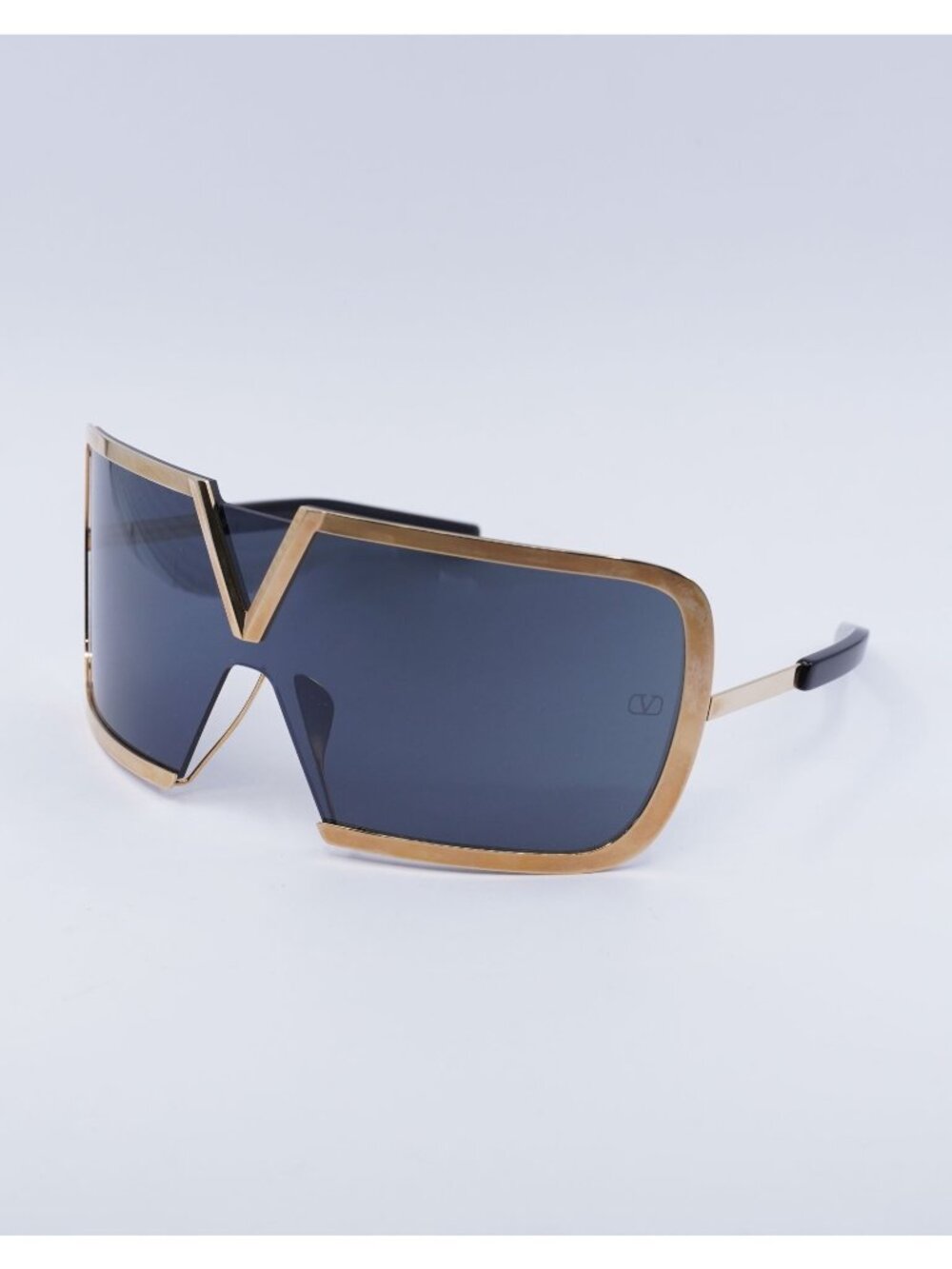 Valentino V-ROMASK VLS-120A Sunglasses Gold Shield Frame, Dark Grey Lenses